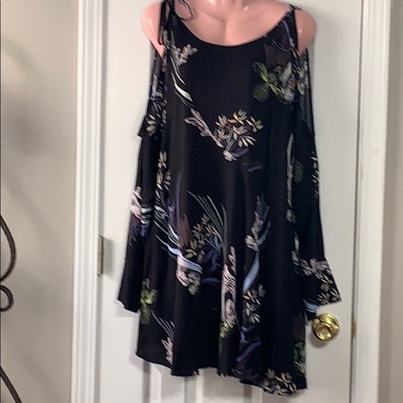 NWT FREE PEOPLE Black Dress Size M Floral Print - Picture 2 of 7